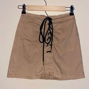 Tan mini skirt